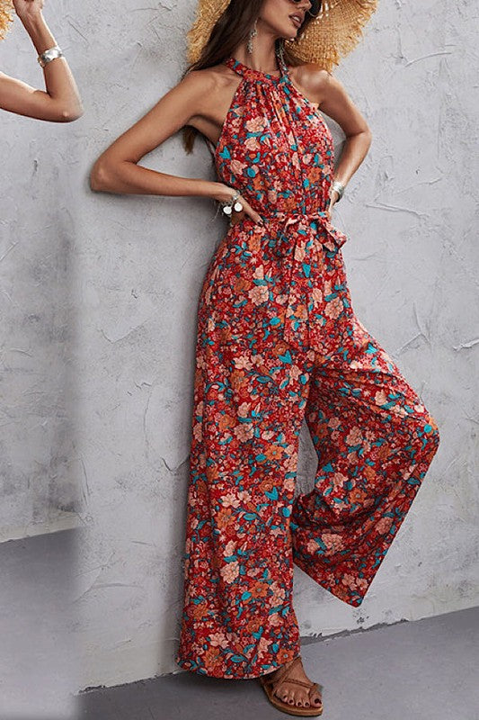 Floral Halter Jumpsuit for Women | Bellem Trading - Bellem Trading