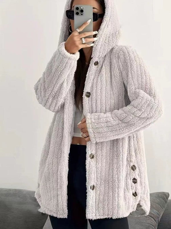 Button-Down Hooded Fleece Jacket for Women | Bellem Trading - Bellem Trading