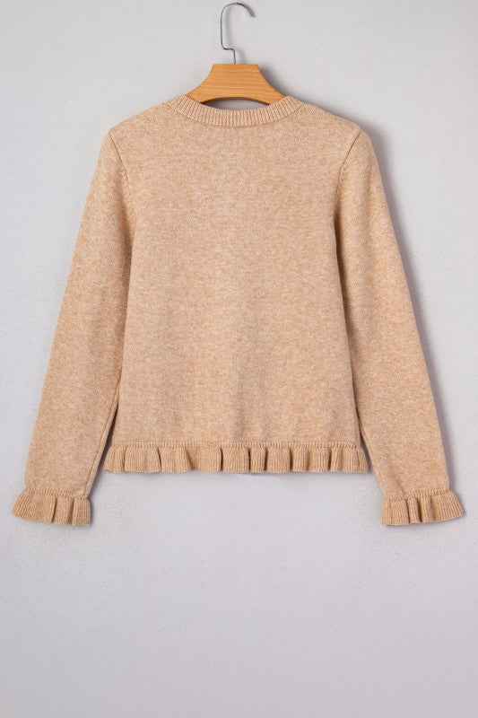 The Rowan Tactile Cardigan | Ribbed Neutral Layer