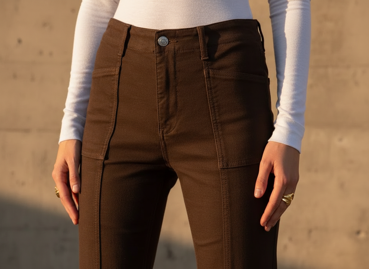 The Heritage Flare Jean | Rich Chocolate Brown