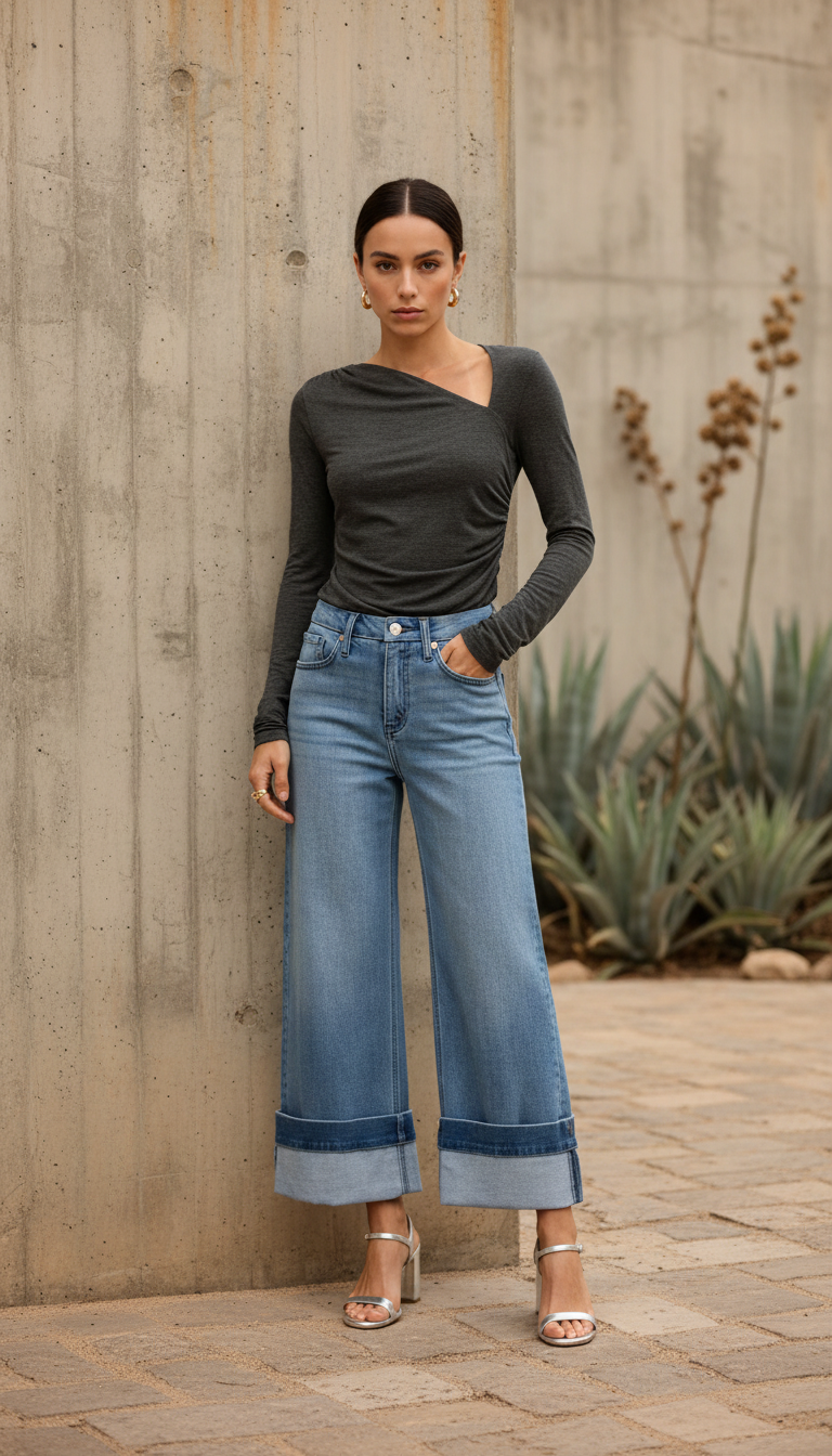 The Horizon Wide-Leg Jean | Timeless Mid-Blue