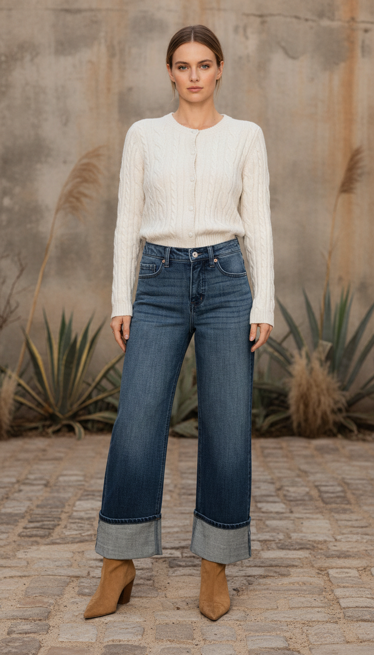 The Oracle Wide-Leg Jean | Structured Clean Indigo