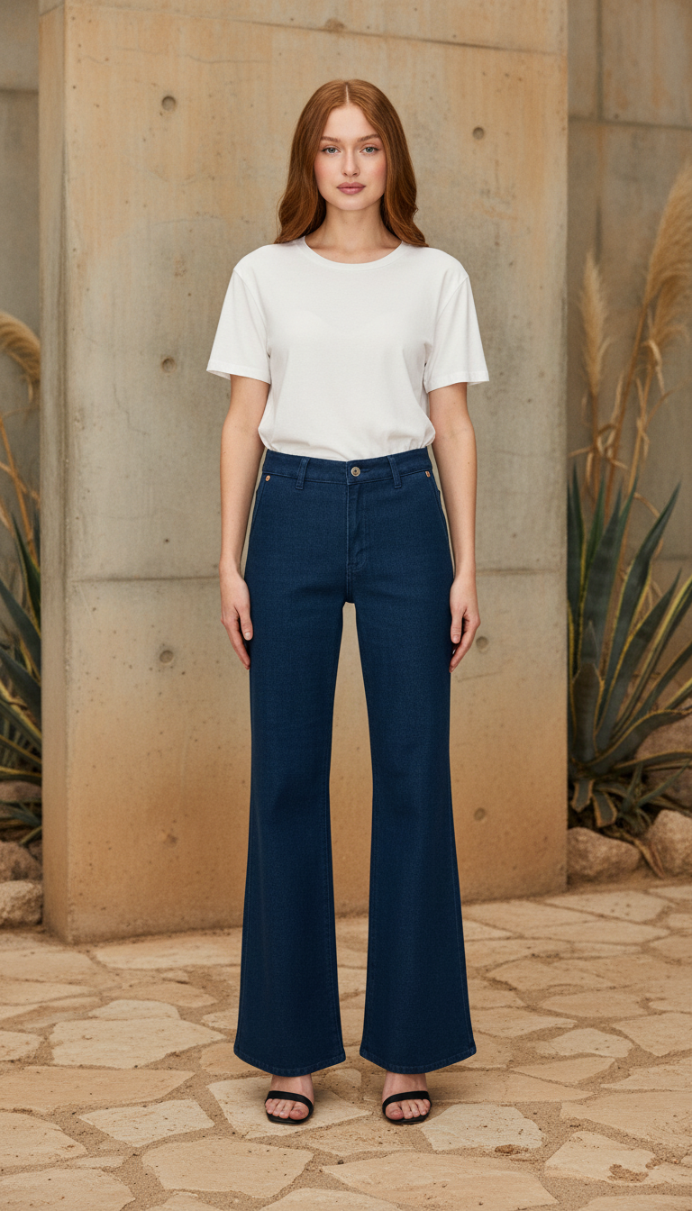 The Sculptural Wide-Leg Jean | Deep Navy Indigo