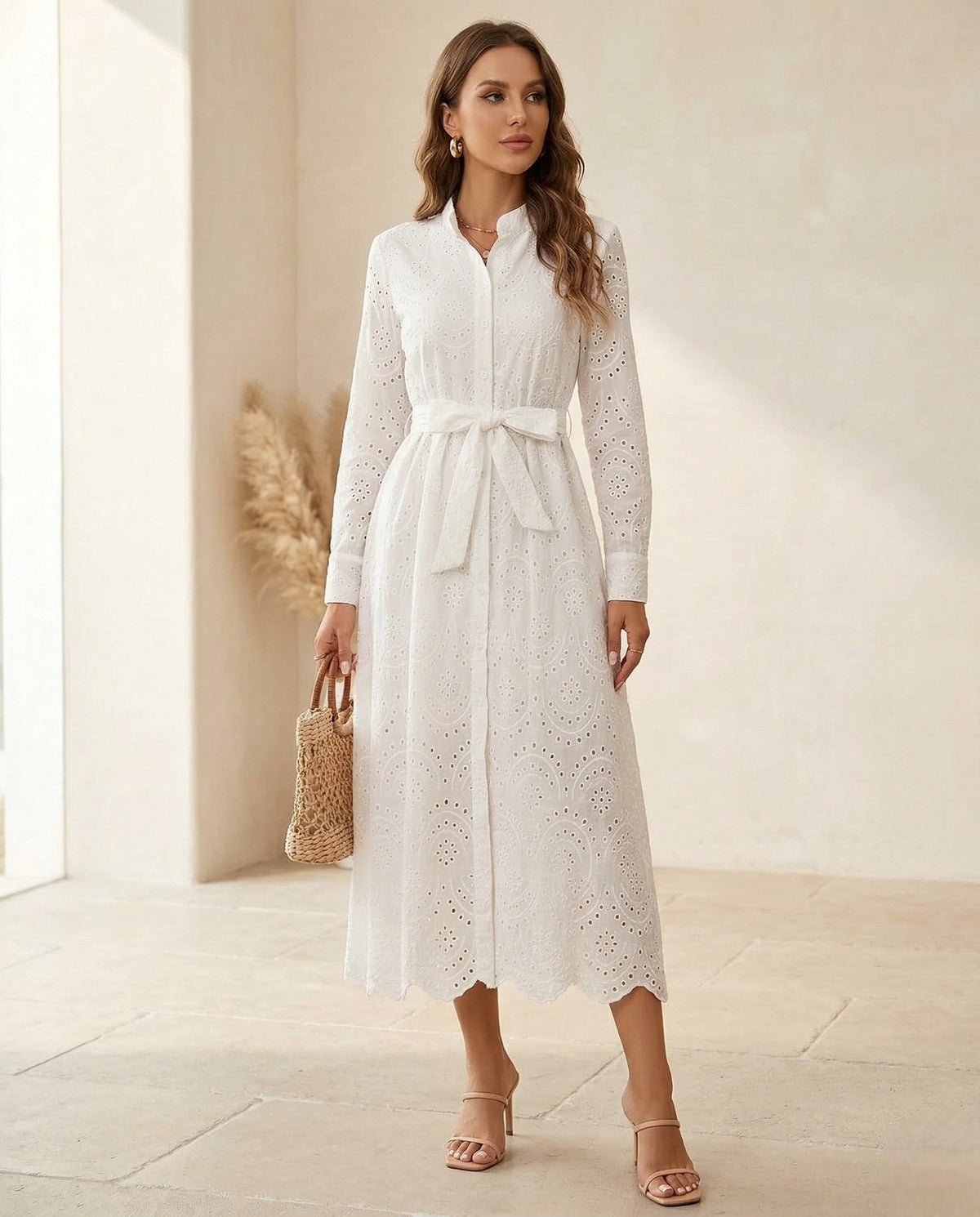 The Eyelet Midi | Architectural Embroidery Dress