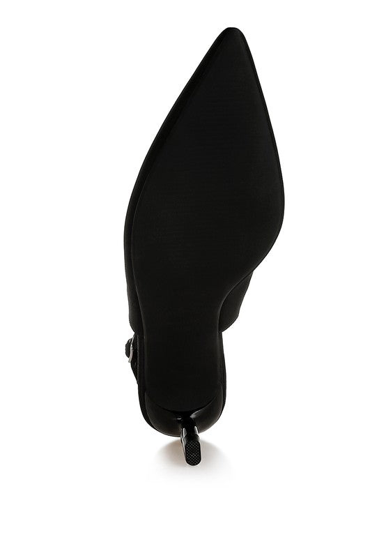 Vinca Satin Pointed Toe Slingbacks for Women - Bellem Trading