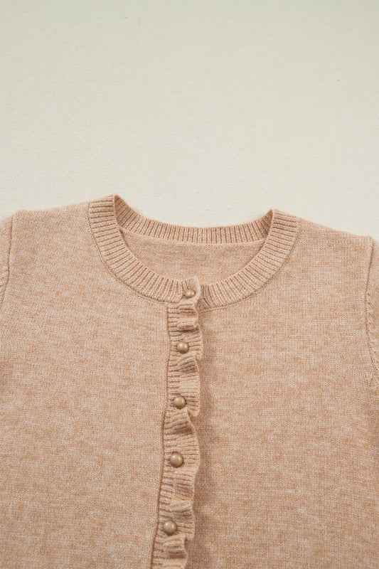 The Rowan Tactile Cardigan | Ribbed Neutral Layer