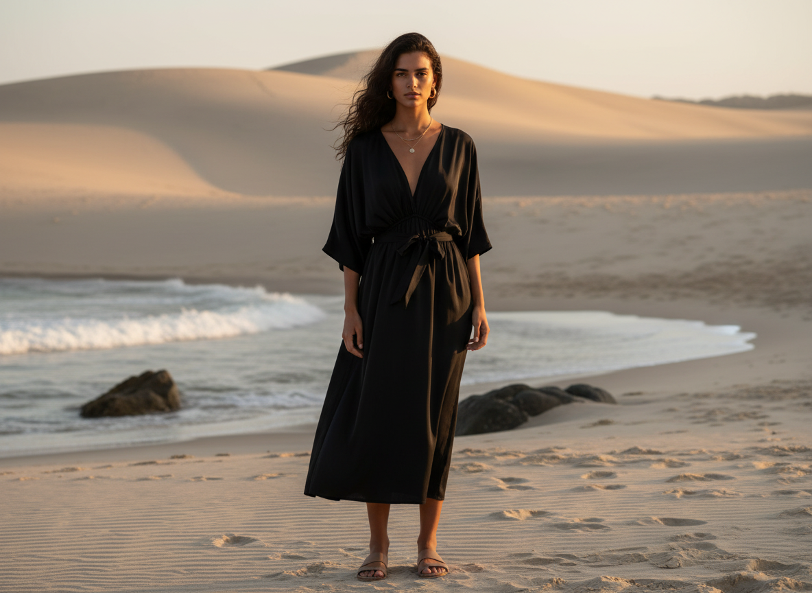 The Zenith Satin Kimono | Liquid Satin Statement Dress