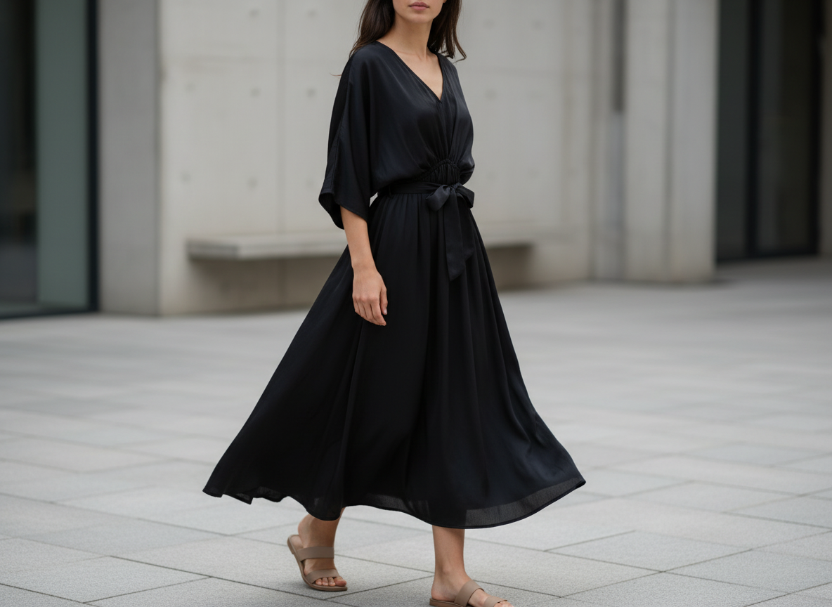 The Zenith Satin Kimono | Liquid Satin Statement Dress