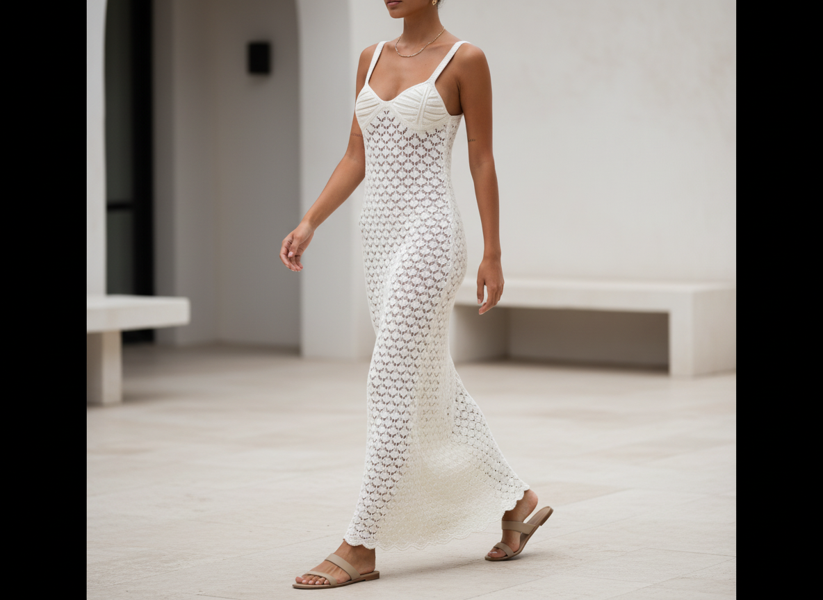 The Ethereal Crochet | Artisanal Textured Maxi