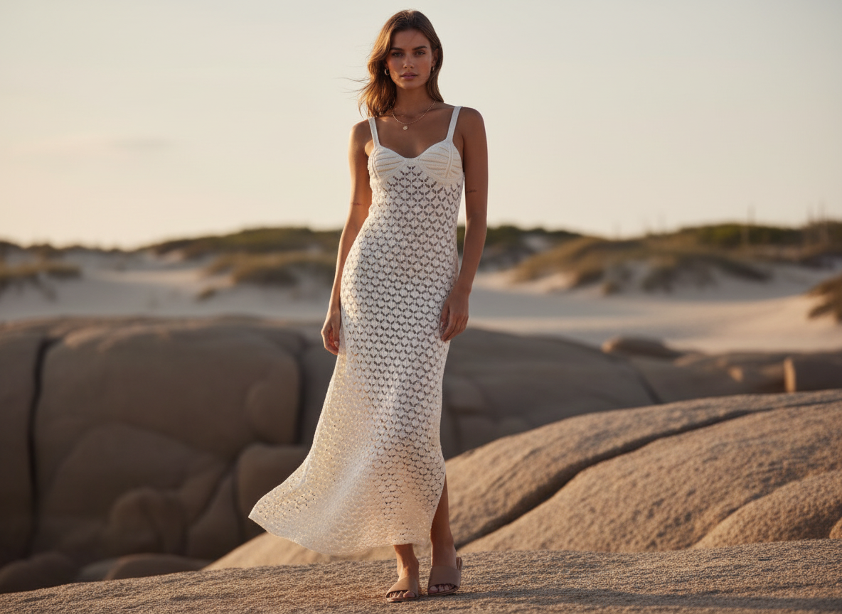 The Ethereal Crochet | Artisanal Textured Maxi
