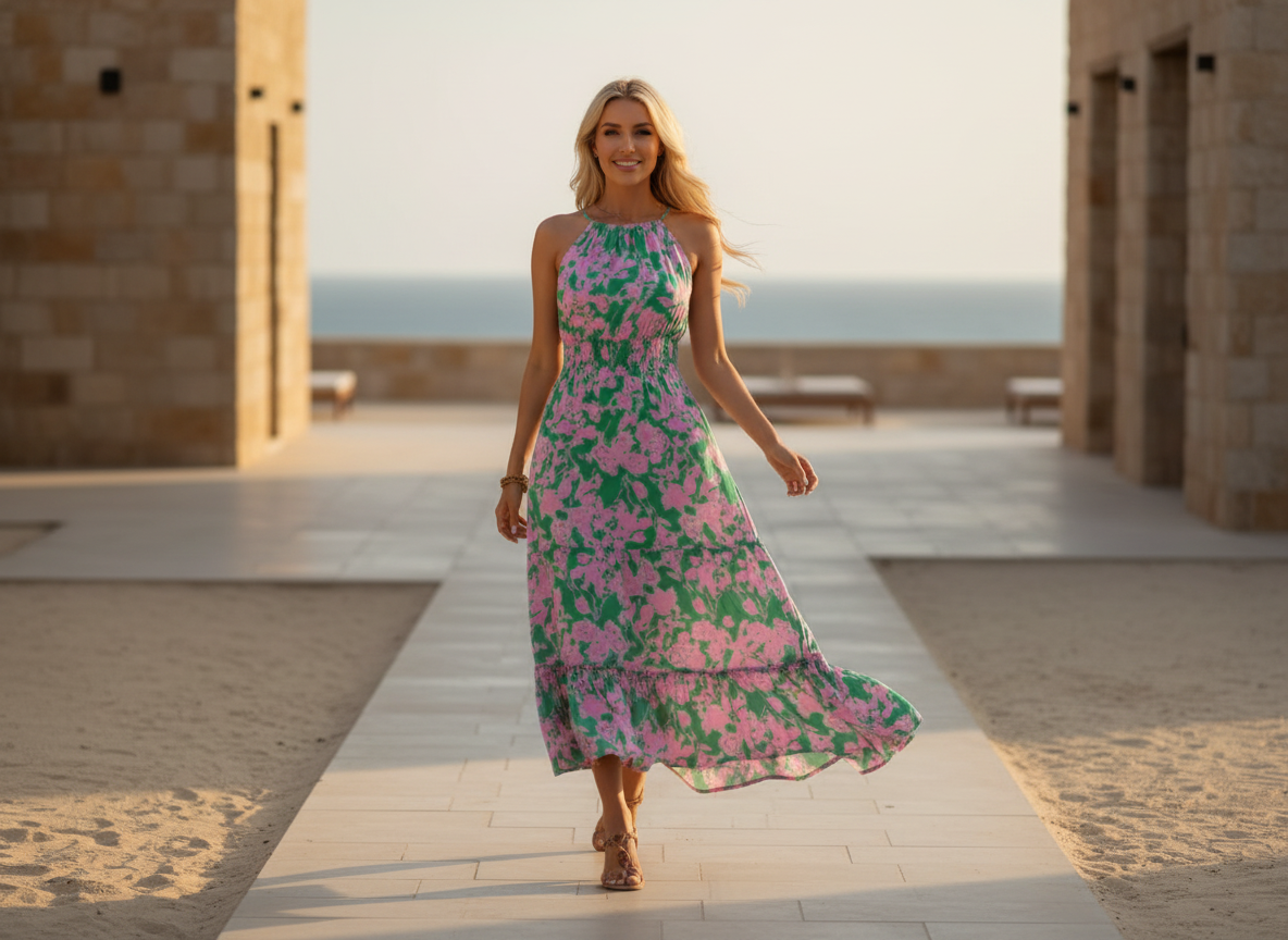 The Tropical High-Low | Architectural Petal Maxi