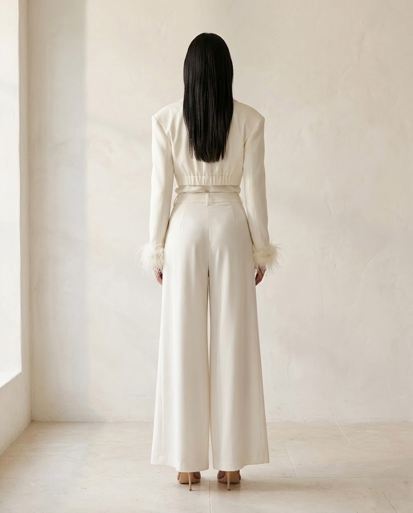 The Atelier Feather-Trim | High-Octane Luxury Trouser