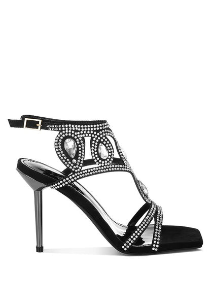 Fialka Diamante & Rhinestones Stiletto Sandals for Women - Bellem Trading