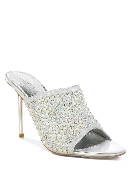 Farasha AB Rhinestone Slip-On Stiletto Heels for Women | Bellem Trading - Bellem Trading