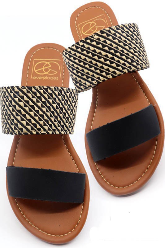 Handmade Two Band Slide Sandal for Women | Bellem Trading - Bellem Trading
