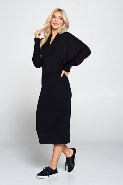 Sweater Knit Dolman Sleeve Sweater Dress for Women | Bellem Trading - Bellem Trading