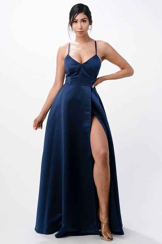 Gown, Satin, Spaghetti Strap, Women's, by nan product image