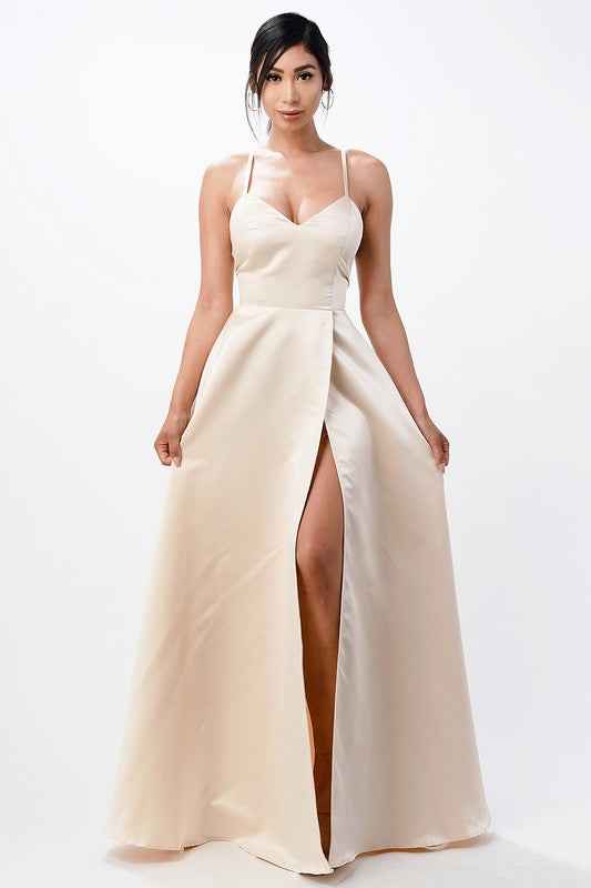 Gown, Satin, Spaghetti Strap, Women's, by nan product image