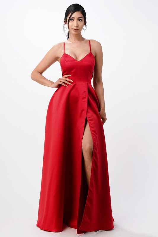 Gown, Satin, Spaghetti Strap, Women's, by nan product image