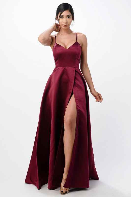 Gown, Satin, Spaghetti Strap, Women's, by nan product image