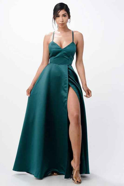 Gown, Satin, Spaghetti Strap, Women's, by nan product image