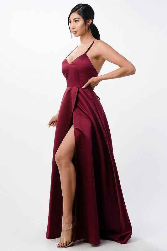 Gown, Satin, Spaghetti Strap, Women's, by nan product image