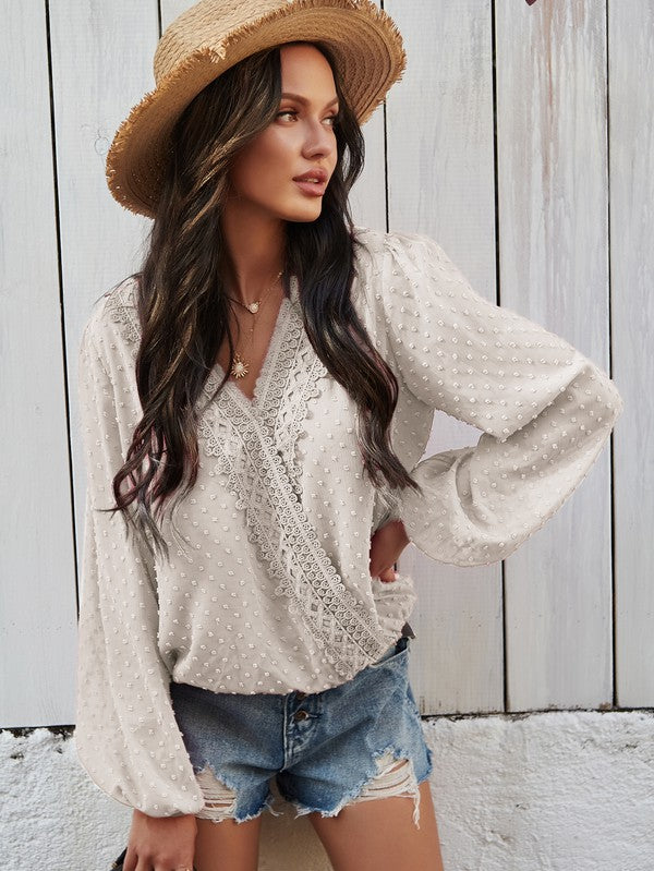 Dotted Long Sleeve Blouse for Women | Bellem Trading - Bellem Trading