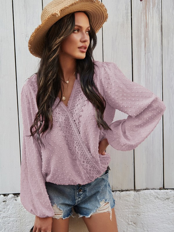 Dotted Long Sleeve Blouse for Women | Bellem Trading - Bellem Trading