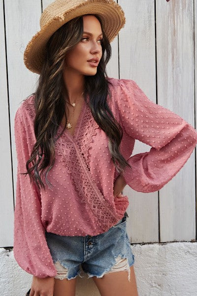 Dotted Long Sleeve Blouse for Women | Bellem Trading - Bellem Trading