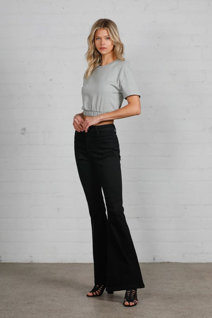 High Rise Wider Flare Jeans in Black | Bellem Trading - Bellem Trading