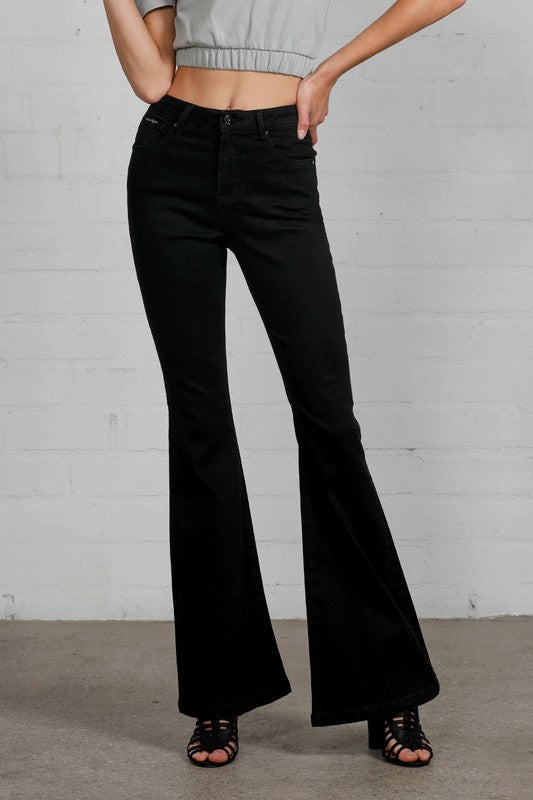 High Rise Wider Flare Jeans in Black | Bellem Trading - Bellem Trading