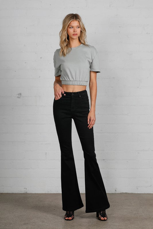 High Rise Wider Flare Jeans in Black | Bellem Trading - Bellem Trading