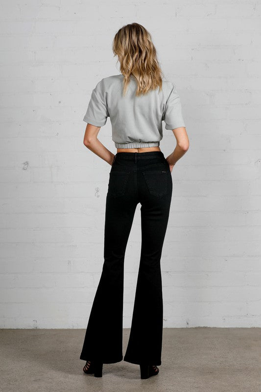 High Rise Wider Flare Jeans in Black | Bellem Trading - Bellem Trading
