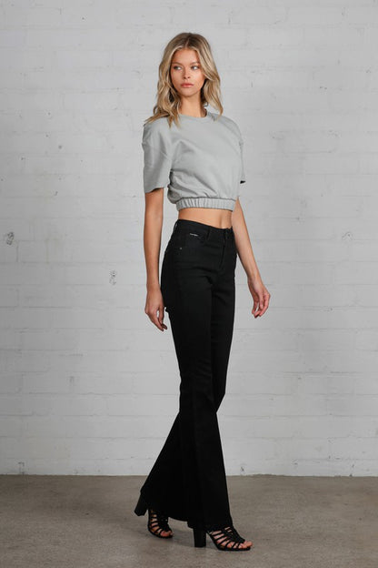 High Rise Wider Flare Jeans in Black | Bellem Trading - Bellem Trading