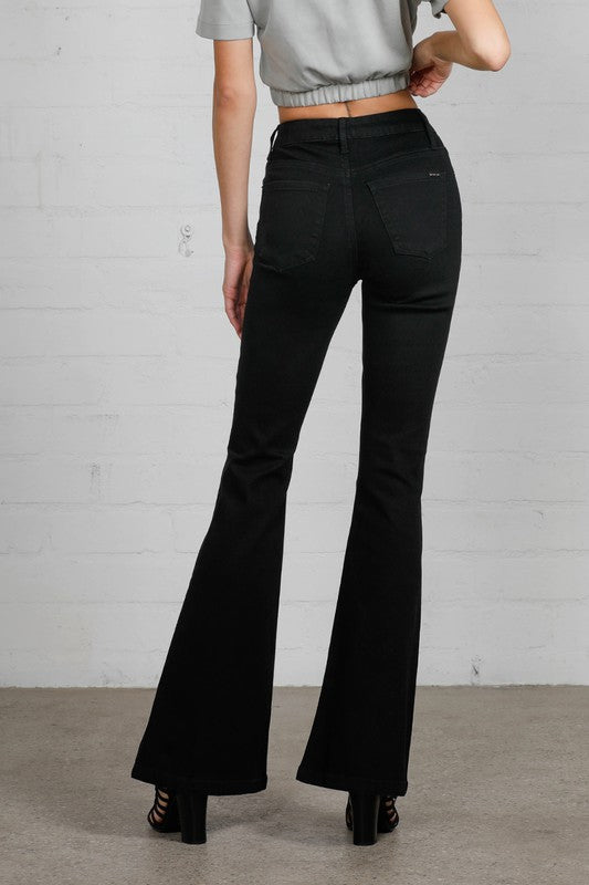 High Rise Wider Flare Jeans in Black | Bellem Trading - Bellem Trading