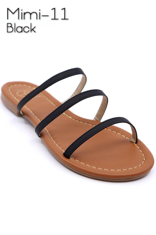 Mimi-11 Strappy Three Strap Slide Sandal for Women | Bellem Trading - Bellem Trading
