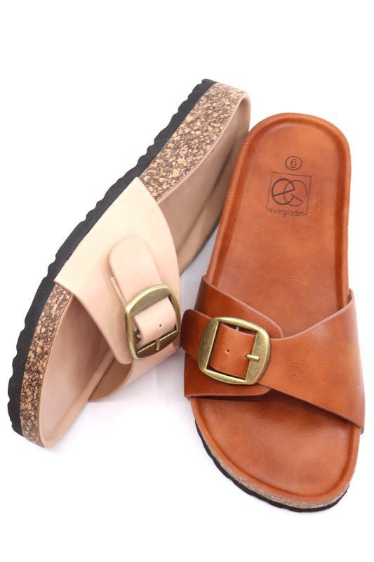 Boho-4 Footbed Slide Sandal with Buckle for Women | Bellem Trading - Bellem Trading