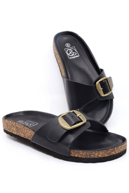 Boho-4 Footbed Slide Sandal with Buckle for Women | Bellem Trading - Bellem Trading