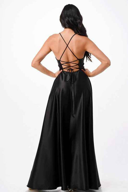 Gown, Satin, Spaghetti Strap, Women's, by nan product image
