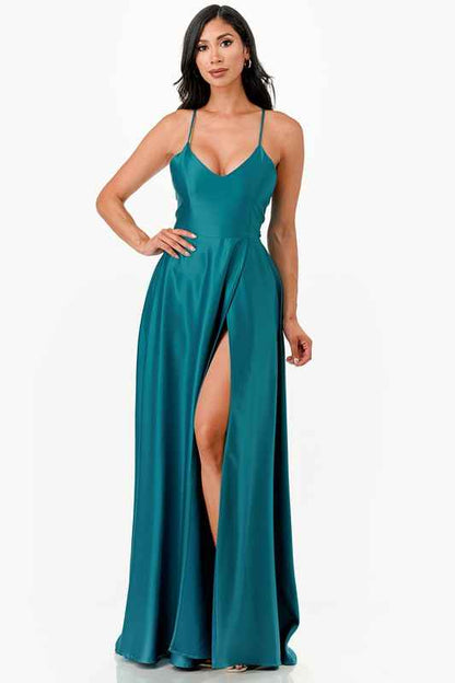 Gown, Satin, Spaghetti Strap, Women's, by nan product image