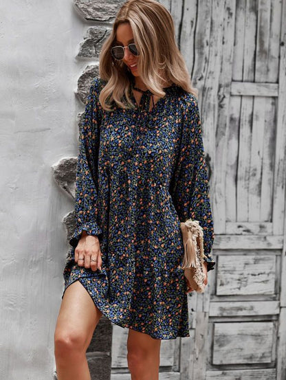 Long Sleeve Floral Printed Midi Dress for Women | Bellem Trading - Bellem Trading