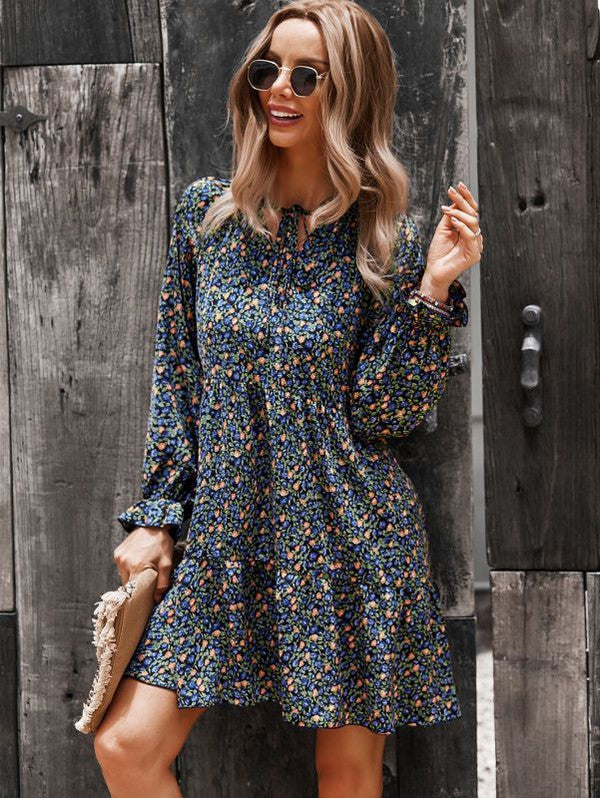 Long Sleeve Floral Printed Midi Dress for Women | Bellem Trading - Bellem Trading
