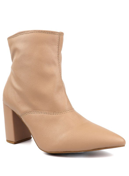 Pointed Toe Bootie with Block Heel for Women | Bellem Trading - Bellem Trading