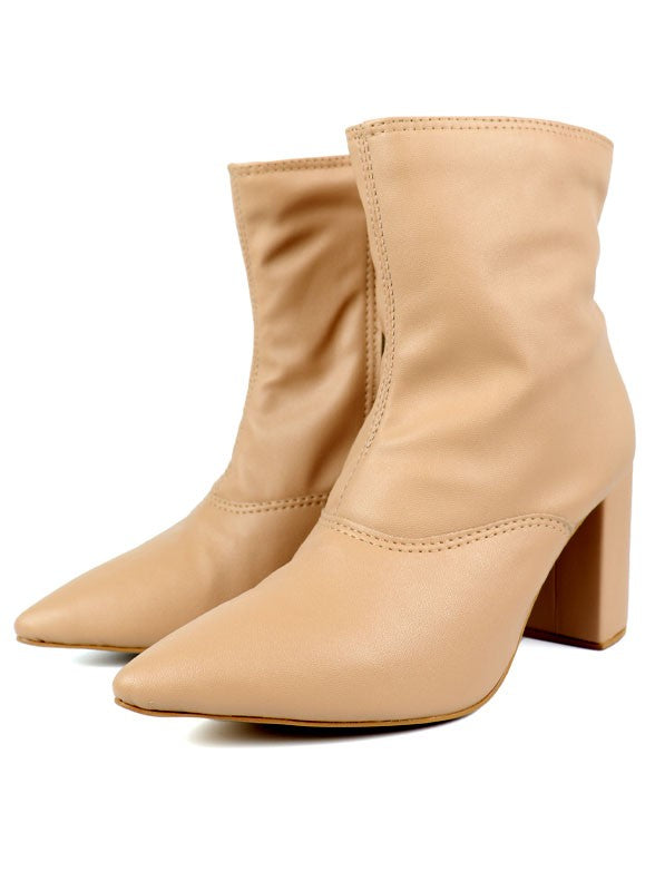 Pointed Toe Bootie with Block Heel for Women | Bellem Trading - Bellem Trading