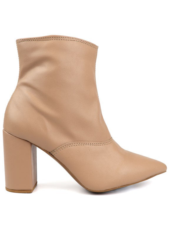 Pointed Toe Bootie with Block Heel for Women | Bellem Trading - Bellem Trading