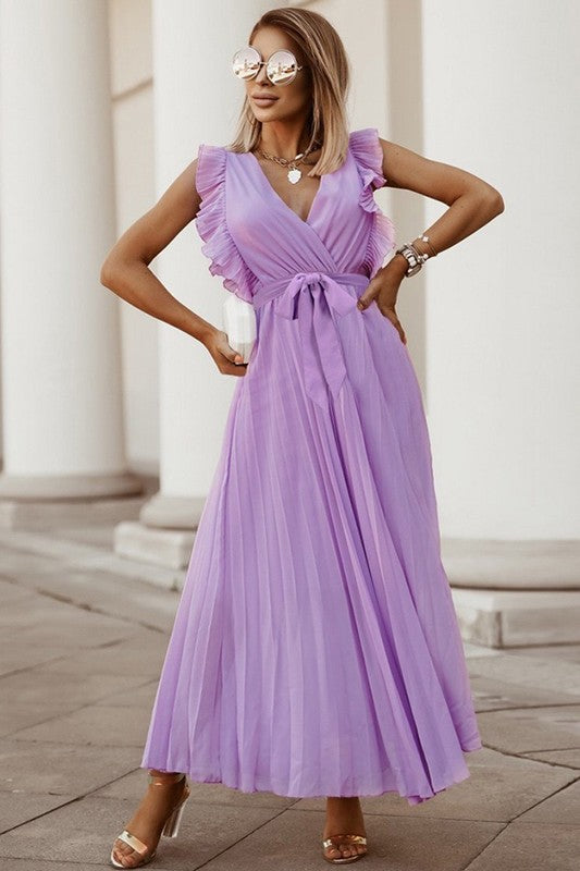 Ruffle Tie Detail Maxi Dress for Women | Bellem Trading - Bellem Trading