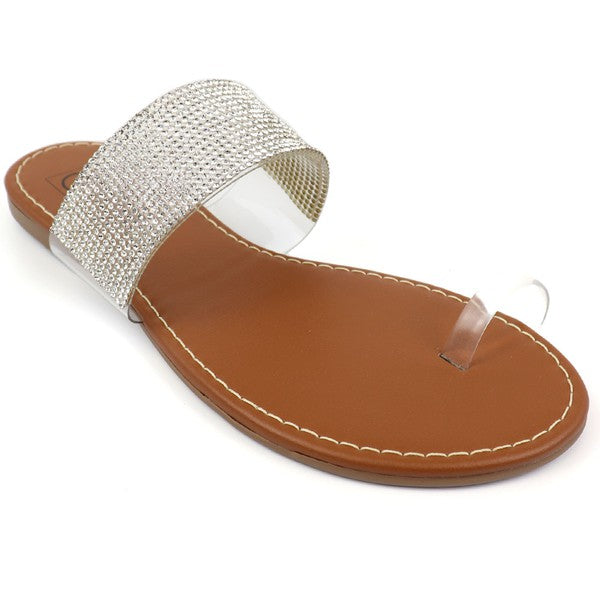 Kylie-2 Clear Band Toe Ring Flat Sandal for Women | Bellem Trading - Bellem Trading