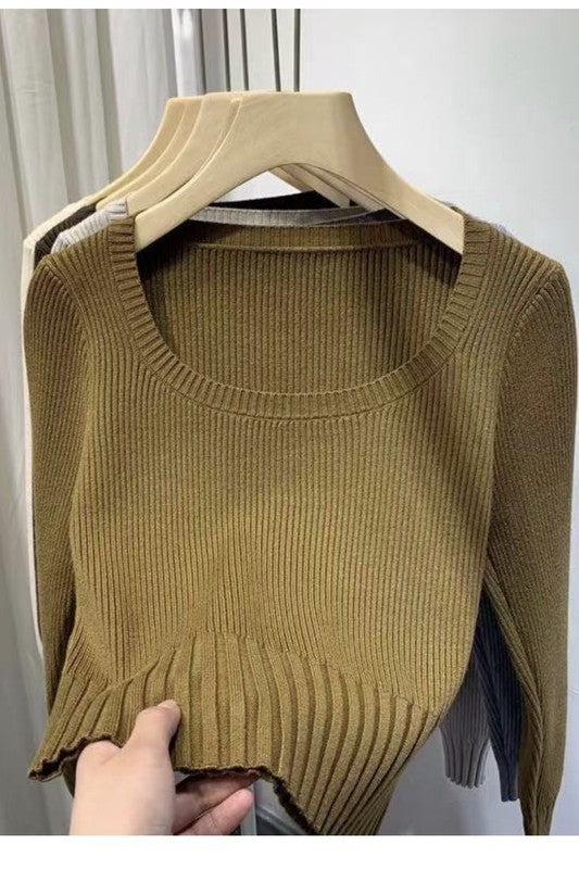 Scoop Neck Long Sleeve Top for Women | Bellem Trading - Bellem Trading