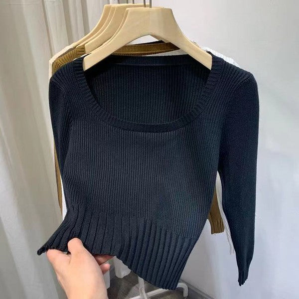 Scoop Neck Long Sleeve Top for Women | Bellem Trading - Bellem Trading