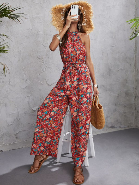 Floral Halter Jumpsuit for Women | Bellem Trading - Bellem Trading